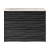 Wall-Mounted Bathroom Vanity, Cascade, 30 in with Ceramic Top in Black Oak