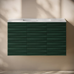 Wall-Mounted Bathroom Vanity, Cascade, 36 in with Sink Top in Green Oak