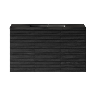 Wall-Mounted Bathroom Vanity, Cascade, 36-Inch with 3 Doors in Black Oak