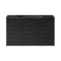Wall-Mounted Bathroom Vanity, Cascade, 36 Inch with 3 Doors in Black Oak