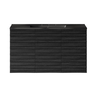 Wall-Mounted Bathroom Vanity, Cascade, 36 Inch with 3 Doors in Black Oak