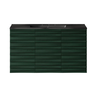Wall-Mounted Bathroom Vanity, Cascade, 36 Inch with Ceramic Top in Green Oak