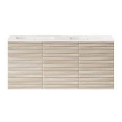 Wall-Mounted Bathroom Vanity, Cascade, 48 in with Sink Top in White Oak