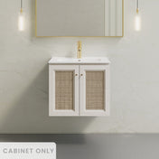 Wall-Mounted Bathroom Vanity, Classe, 24 Inch with Two Doors in White Oak