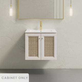Wall-Mounted Bathroom Vanity, Classe, 24 Inch with Two Doors in White Oak