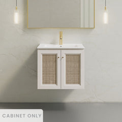 Wall-Mounted Bathroom Vanity, Classe, 24 Inch with Two Doors in White Oak