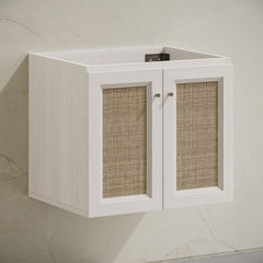 Wall-Mounted Bathroom Vanity, Classe, 24 Inch with Two Doors in White Oak