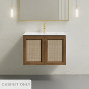 Wall-Mounted Bathroom Vanity, Classe, 30 Inch Cabinet in Brown Oak