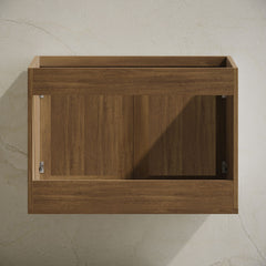 Wall-Mounted Bathroom Vanity, Classe, 30 Inch Cabinet in Brown Oak
