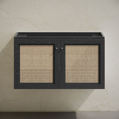 Wall-Mounted Bathroom Vanity, Classe, 36 in Cabinet in Black Oak