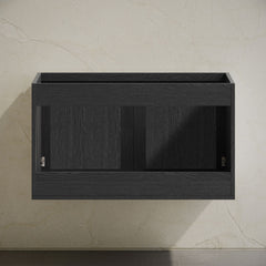Wall-Mounted Bathroom Vanity, Classe, 36 in Cabinet in Black Oak