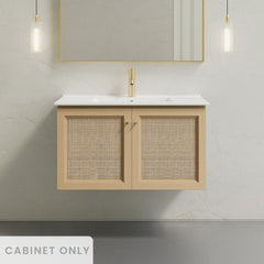 Wall-Mounted Bathroom Vanity, Classe, 36 Inch Cabinet in Natural Oak