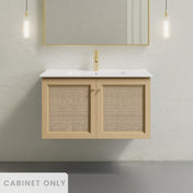 Wall-Mounted Bathroom Vanity, Classe, 36 Inch Cabinet in Natural Oak