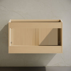 Wall-Mounted Bathroom Vanity, Classe, 36 Inch Cabinet in Natural Oak