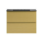 Wall-Mounted Bathroom Vanity, Liberte, 30 In with 2 Drawers in Natural Oak