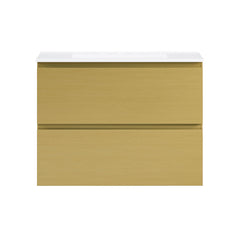 Wall-Mounted Bathroom Vanity, Liberte, 30-Inch with 2 Drawers in Natural Oak