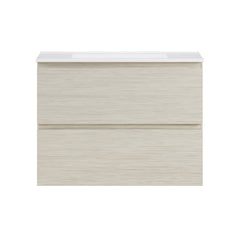 Wall-Mounted Bathroom Vanity, Liberte, 30 Inch with 2 Drawers in White Oak