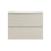 Wall-Mounted Bathroom Vanity, Liberte, 30 Inch with 2 Drawers in White Oak