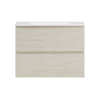 Wall-Mounted Bathroom Vanity, Liberte, 30 Inch with 2 Drawers in White Oak