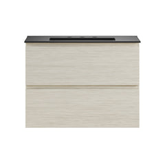 Wall-Mounted Bathroom Vanity, Liberte, 30 Inch with 2 Drawers in White Oak
