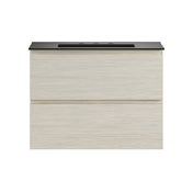Wall-Mounted Bathroom Vanity, Liberte, 30 Inch with 2 Drawers in White Oak