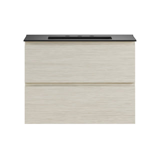 Wall-Mounted Bathroom Vanity, Liberte, 30 Inch with 2 Drawers in White Oak