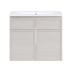 Wall-Mounted Bathroom Vanity, St. Tropez, 24 Inch with Sink Top in White Oak