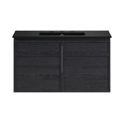 Wall-Mounted Bathroom Vanity, St. Tropez, 36 in with Ceramic Top in Black Oak