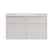 Wall-Mounted Bathroom Vanity, St. Tropez, 36 in with Ceramic Top in White Oak