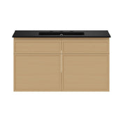 Wall-Mounted Bathroom Vanity, St. Tropez, 36-Inch with Ceramic Top in Natural Oak