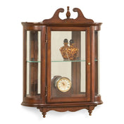 Wall-Mounted Display Cabinet with Glass Door in Olive Ash Burl