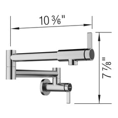 Wall-Mounted Pot Filler, Culina II, Cold Water, Solid Brass, PVD Steel