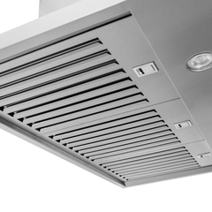 Wall Mounted Range Hood, 30 Inches Wide in Stainless Steel