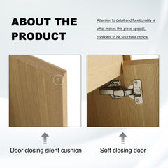 Wall-Mounted Single Vanity with Integrated Resin Sink, Oak and White