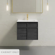 Wall-Mounted Vanity Cabinet, St. Tropez, 24 Inch Without Top in Black Oak