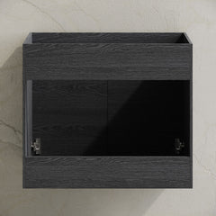 Wall-Mounted Vanity Cabinet, St. Tropez, 24 Inch Without Top in Black Oak