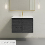 Wall-Mounted Vanity Cabinet, St. Tropez, 30 Inch without Top in Black Oak