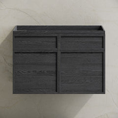 Wall-Mounted Vanity Cabinet, St. Tropez, 30 Inch without Top in Black Oak