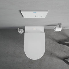 Wall-Mounted Washdown Toilet, ME by Starck, Elongated, Ceramic, White