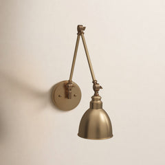 Wall Sconce, 1 Light, Adjustable Arm in Brass Metal