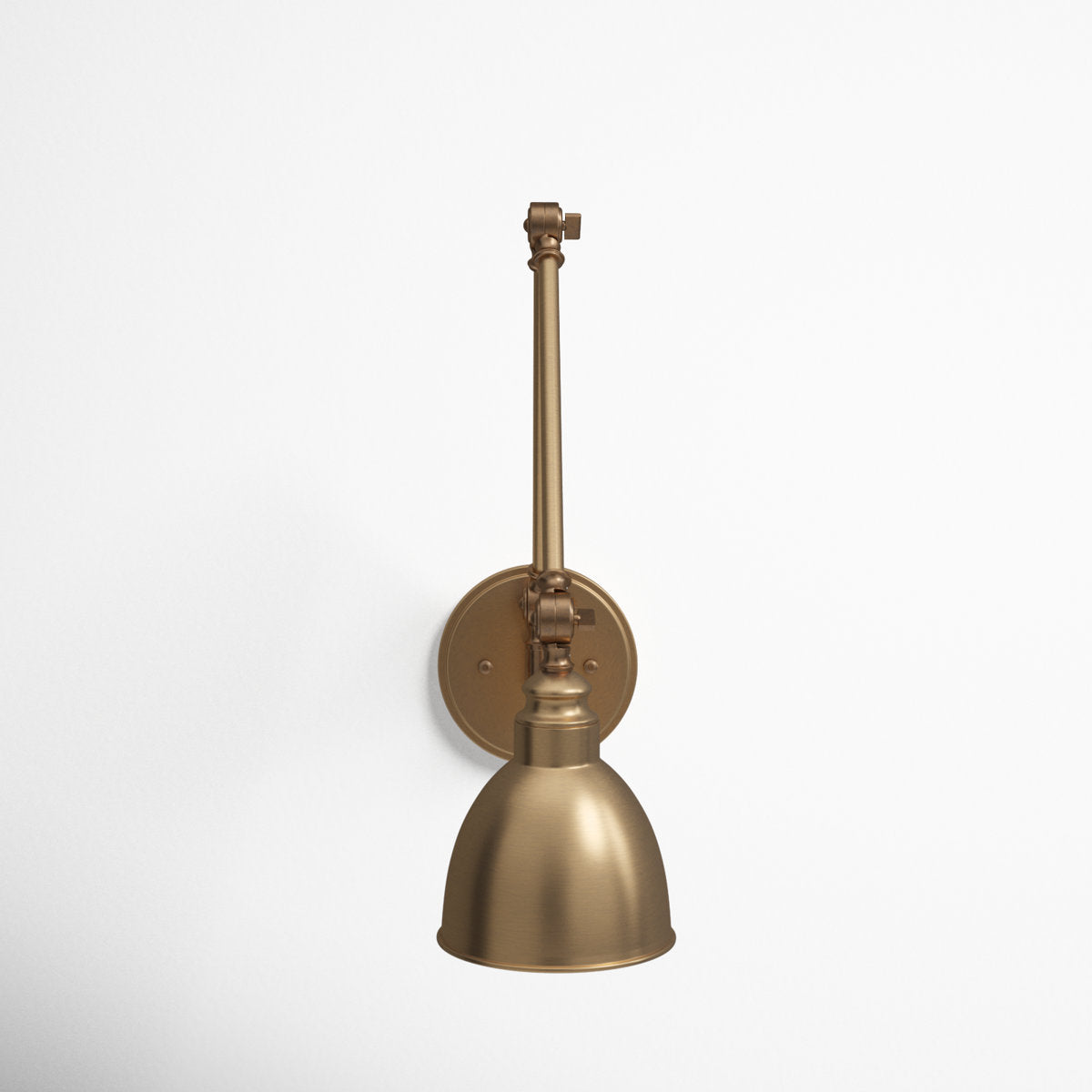 Wall Sconce, 1 Light, Adjustable Arm in Brass Metal