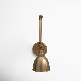 Wall Sconce, 1 Light, Adjustable Arm in Brass Metal