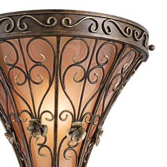 Wall Sconce, 1 Light, Bronze with Umber Seeded Glass Shade