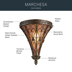 Wall Sconce, 1 Light, Bronze with Umber Seeded Glass Shade