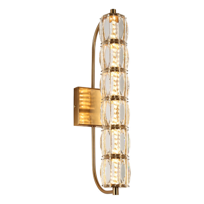 Wall Sconce, 1 Light, Copper Finish with Crystal Prisms