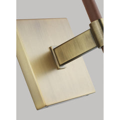 Wall Sconce, 1-Light Dimmable in Time Worn Brass with White Empire Shade