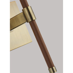 Wall Sconce, 1-Light Dimmable in Time Worn Brass with White Empire Shade