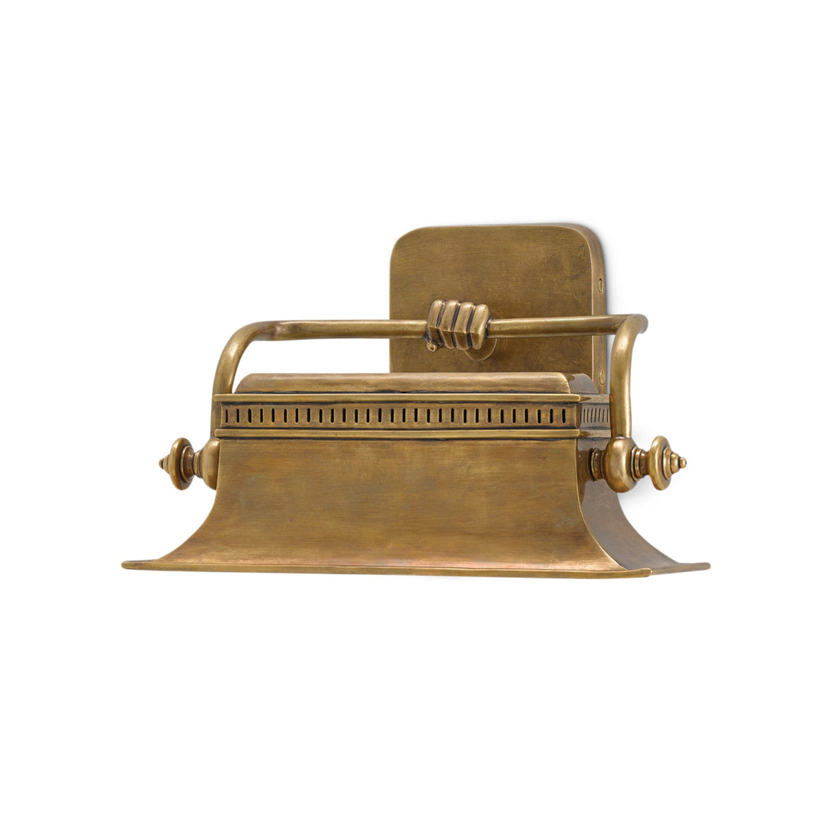 Wall Sconce, 1-Light Fluted Brass Shade in Vintage Brass