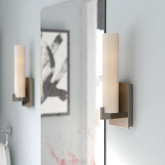 Wall Sconce, 1 Light with Etched Opal Glass Shade