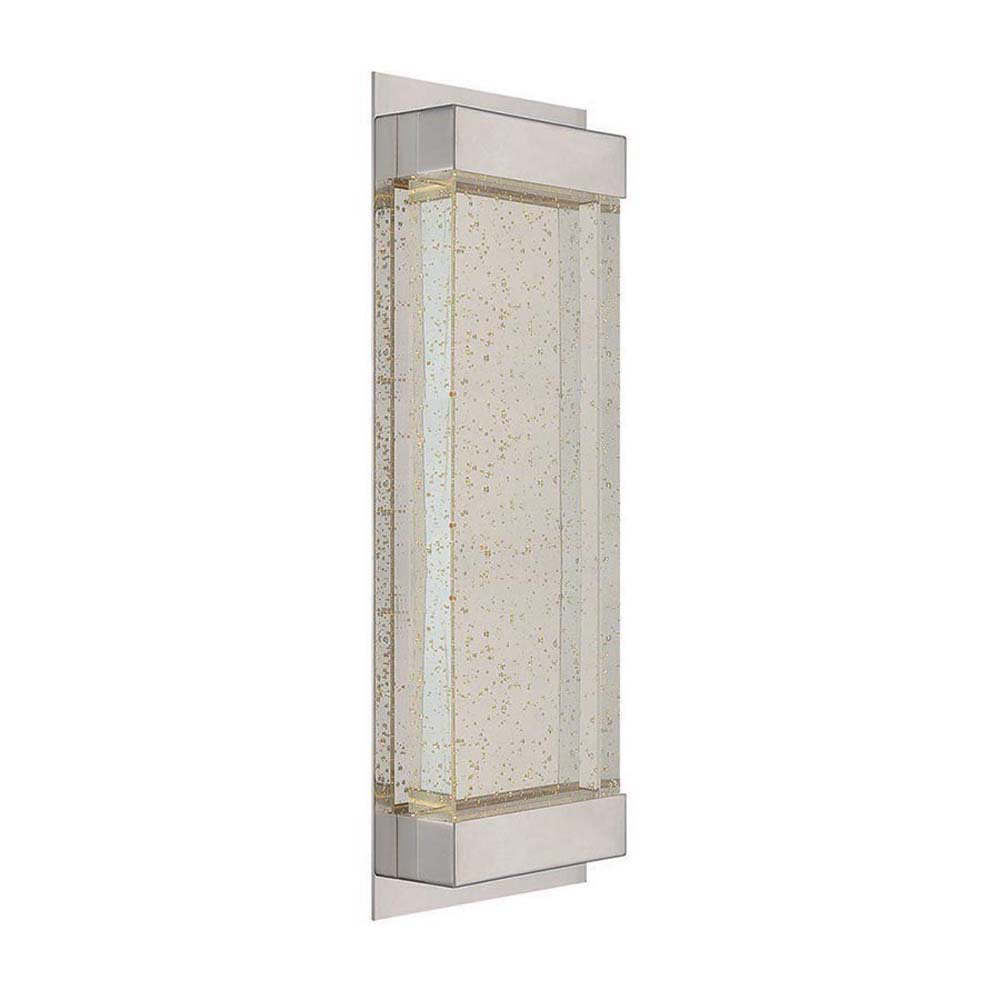 Wall Sconce, 18 in Clear Crystal Block with Polished Nickel Finish